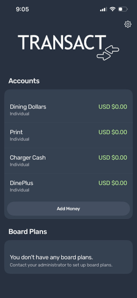 Transact Settings Transact Settings
